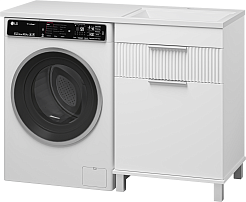 Brevita Тумба с раковиной Enfida 120 R Гавана под стиральную машину с б/к белая – фотография-3